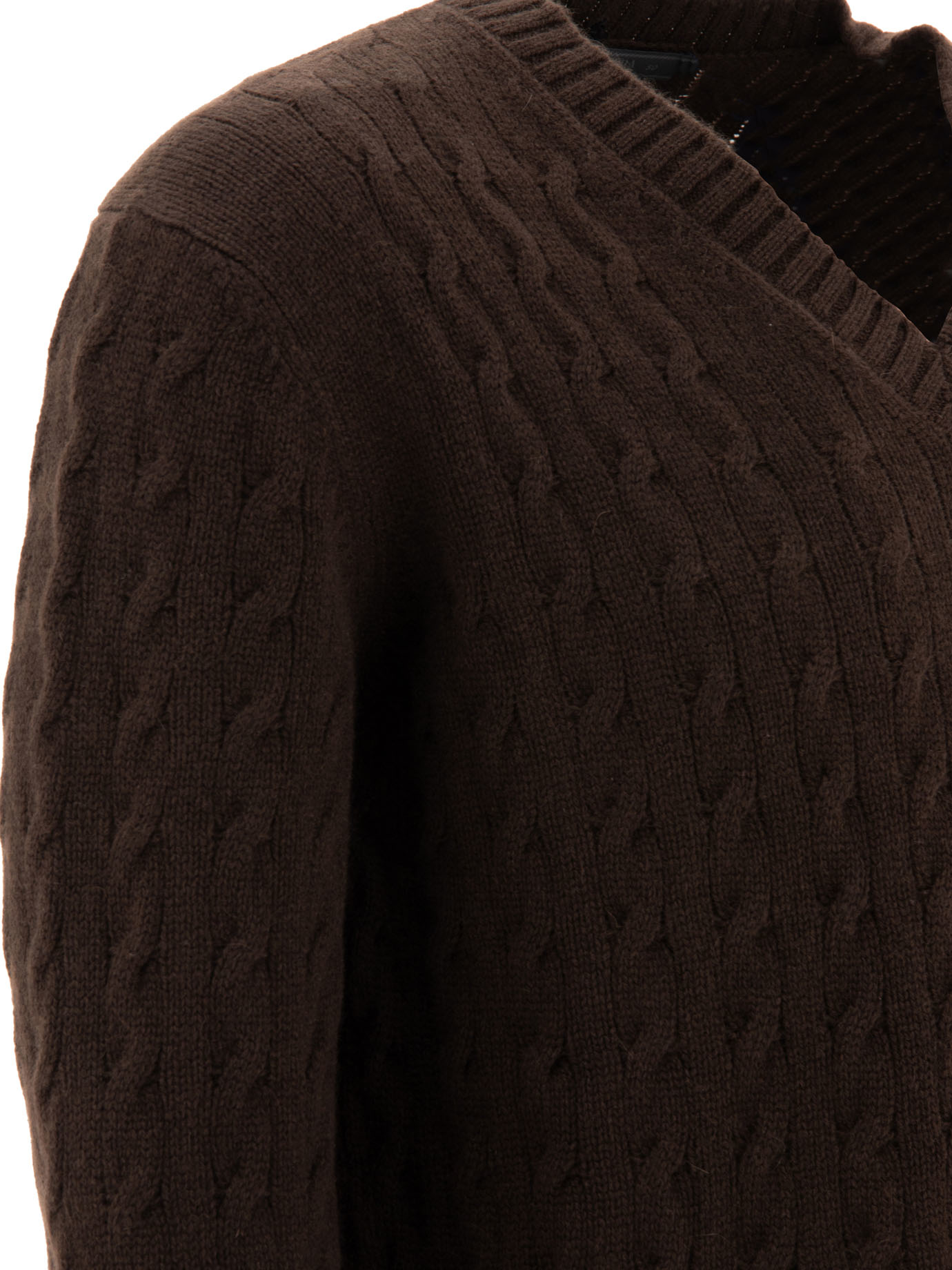 PRADA Brown Cable-knit sweater